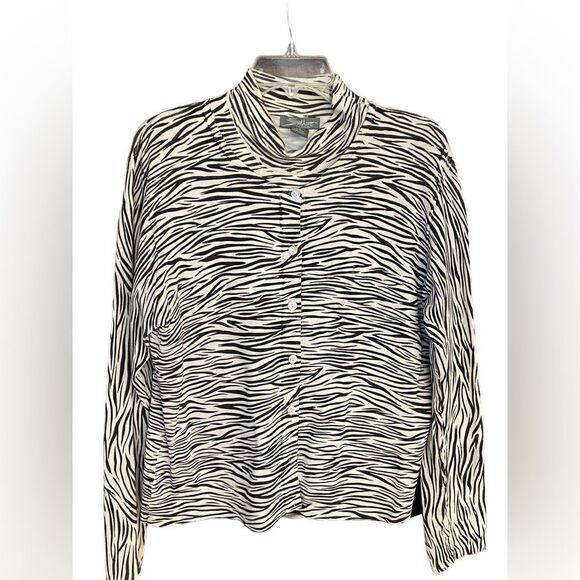 SML Studio silk blend twin set zebra print excellent condition both size Large - Picture 1 of 3